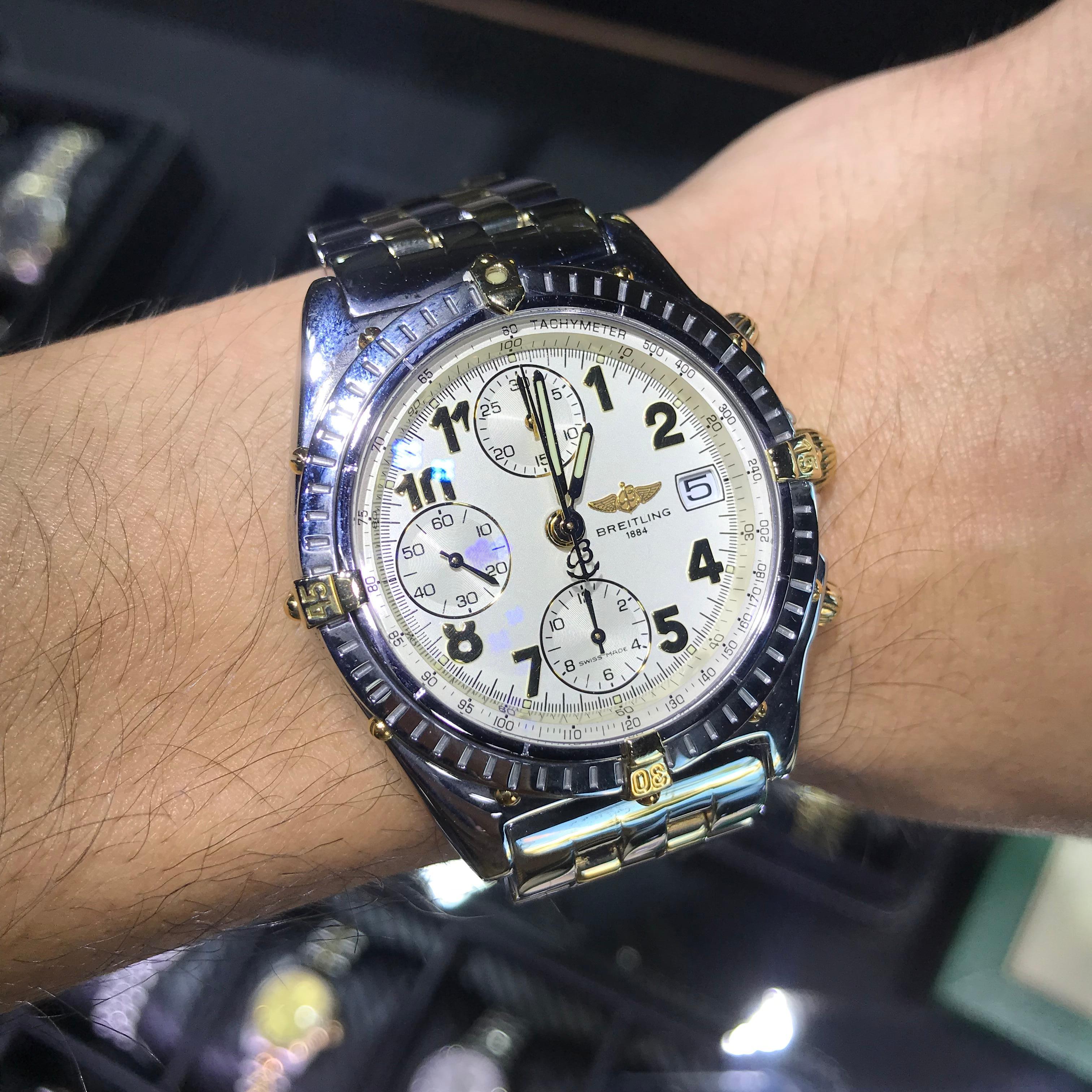 Women's or Men's Breitling B13050.1 Chronomat White Dial Watch