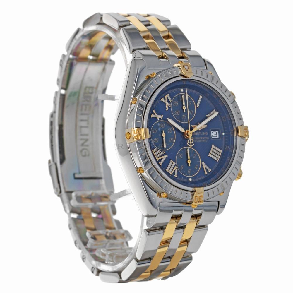 Breitling Crosswind Reference #:B13355. Breitling B13355 Blue Roman Crosswind Steel & 18kt Yellow GOLD Automatic. Verified and Certified by WatchFacts. 1 year warranty offered by WatchFacts.
