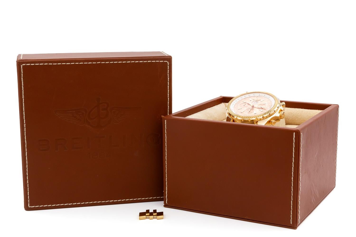 Breitling Bentley 6.75 Chronograph H44362 With Box 18k Rose Gold 48mm 3