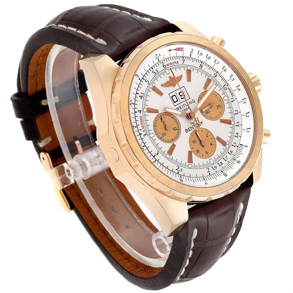 Breitling Bentley 6.75 Rose Gold Black Dial Chronograph LE Watch H44363 In Excellent Condition In Atlanta, GA
