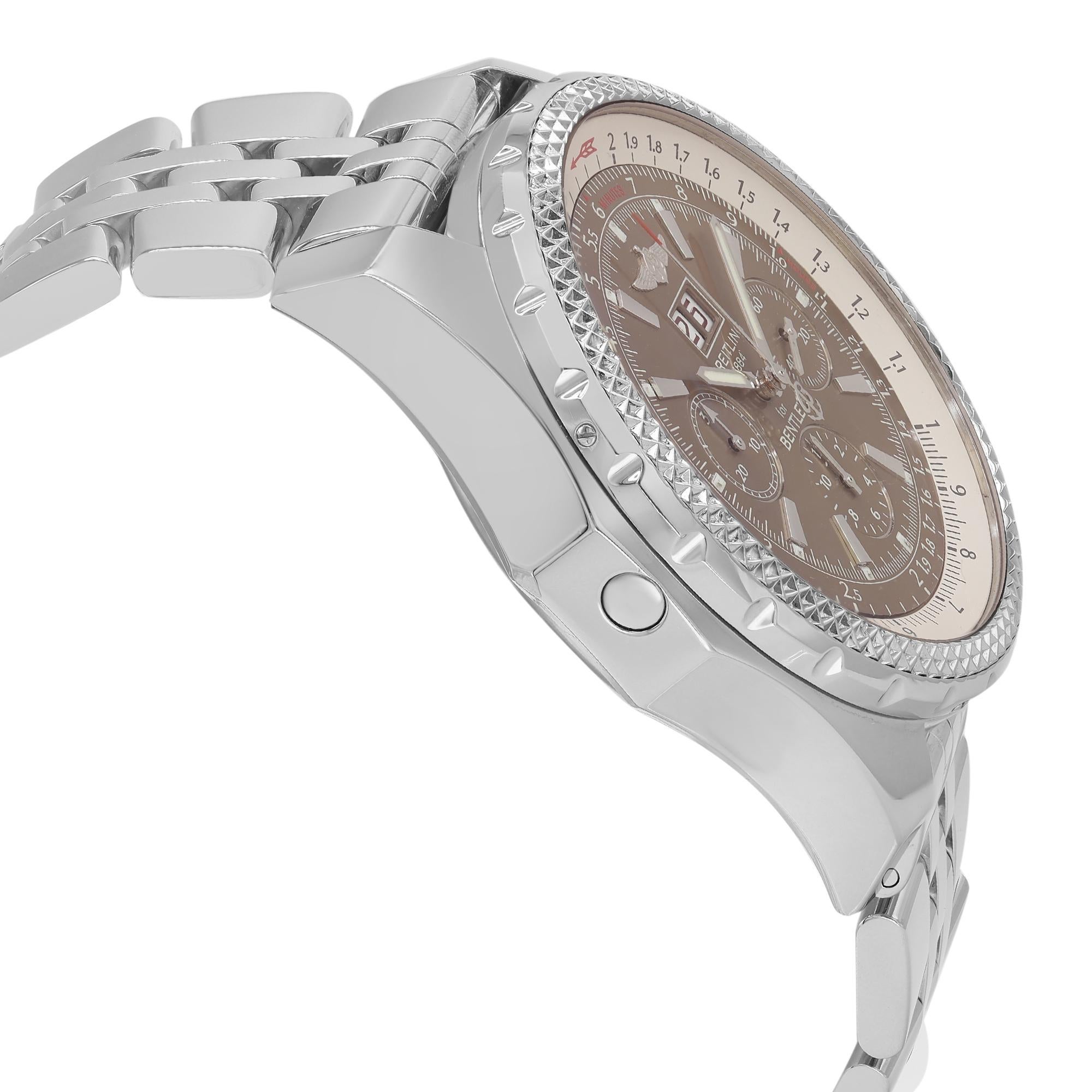 Breitling Bentley 6.75 Stahl Braunes Zifferblatt Automatische Herrenuhr A4436212/Q504-970A 1