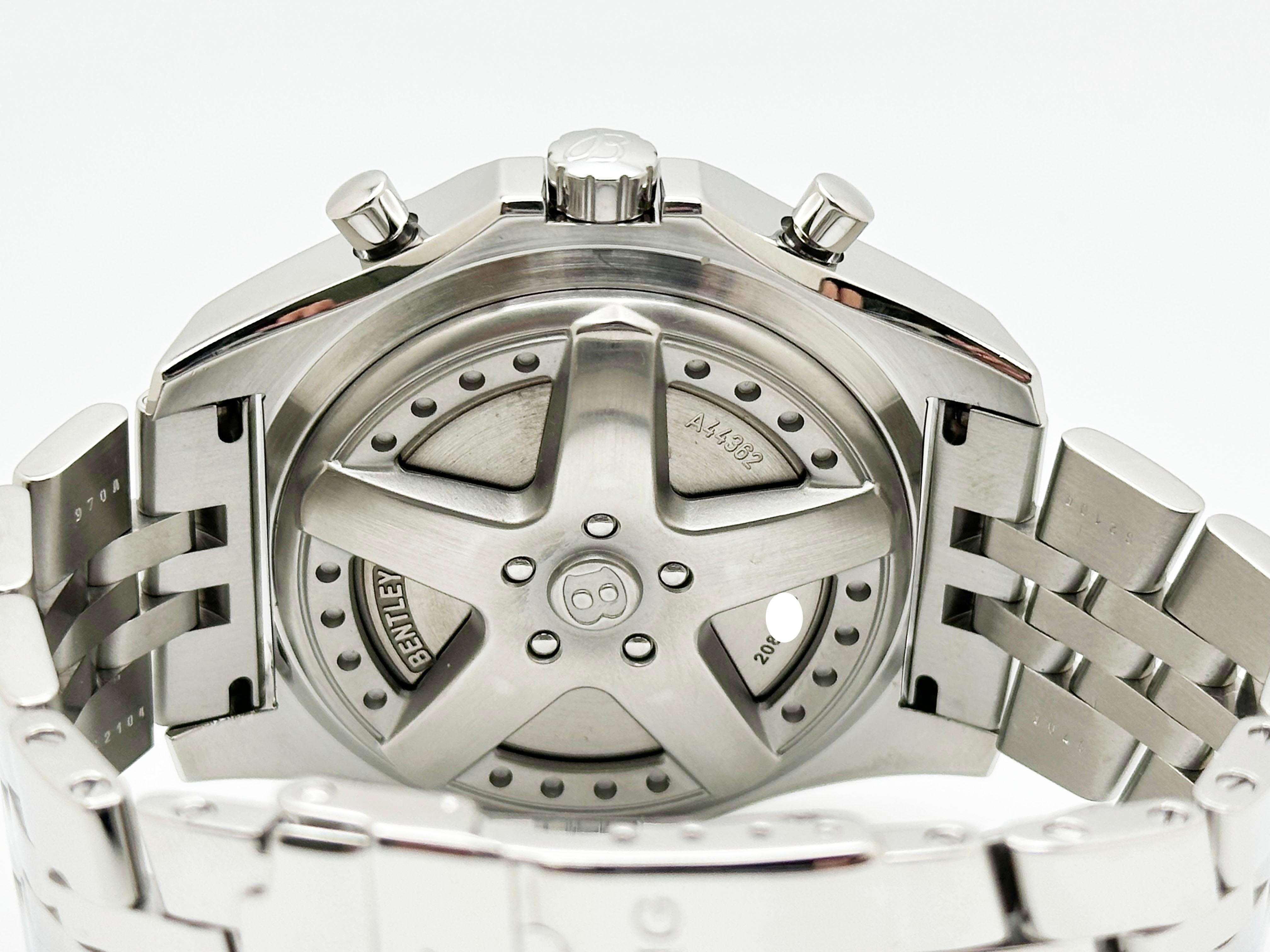 Breitling Bentley A44362 Silver Dial Stainless Steel 48mm Box Paper 2006 For Sale 5