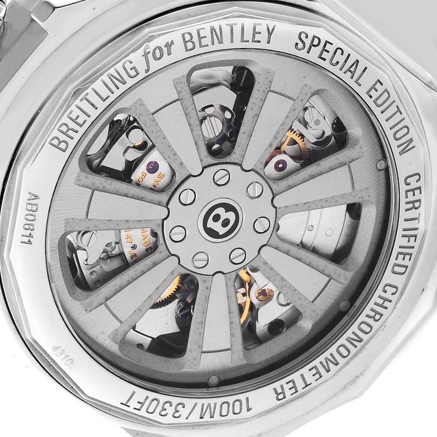 Breitling Bentley B06 Schwarzes Zifferblatt Chronograph Stahl Herrenuhr AB0611 Box Papiere im Angebot 4