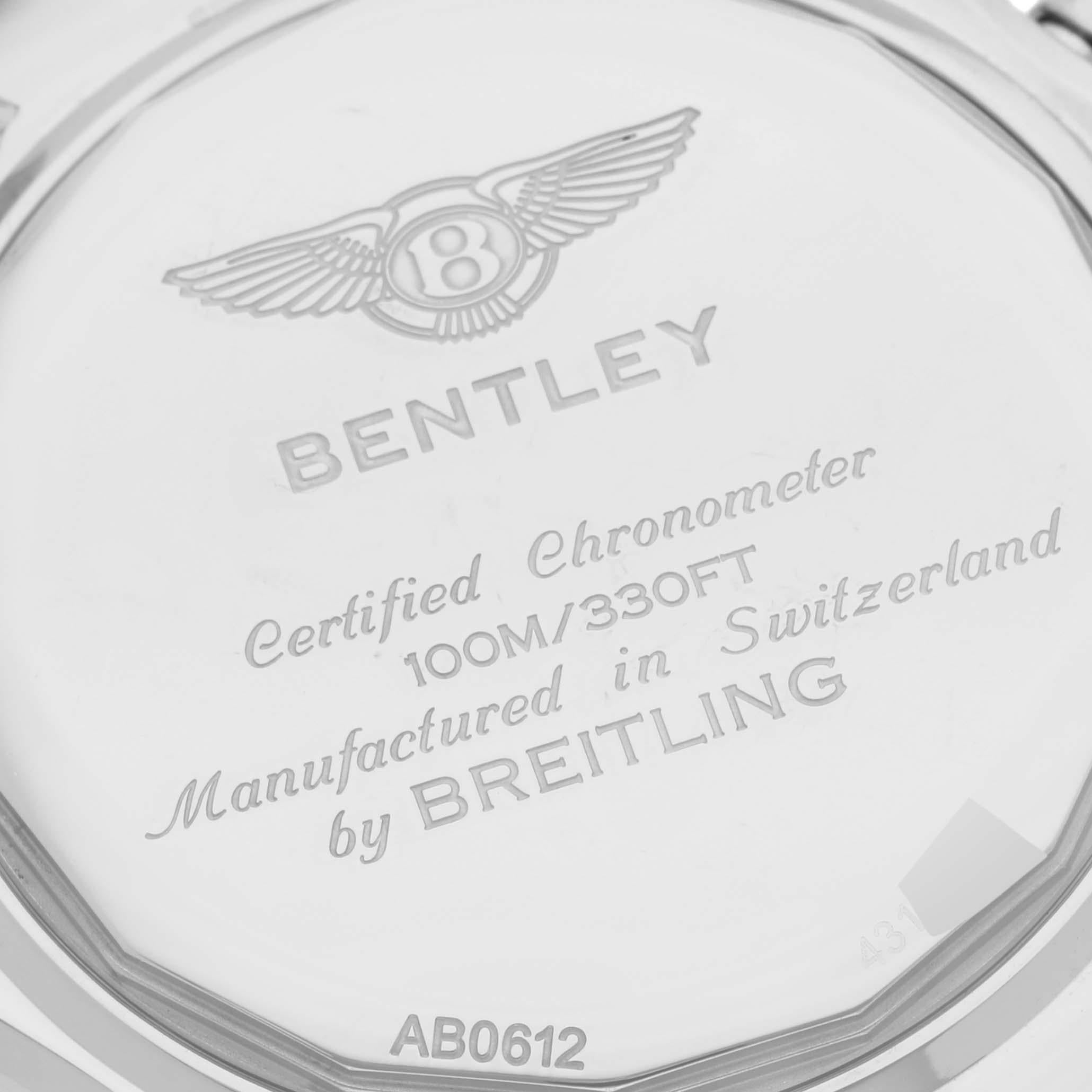 Breitling Bentley B06 Chronograph Steel Mens Watch AB0612 Box Card In Excellent Condition For Sale In Atlanta, GA