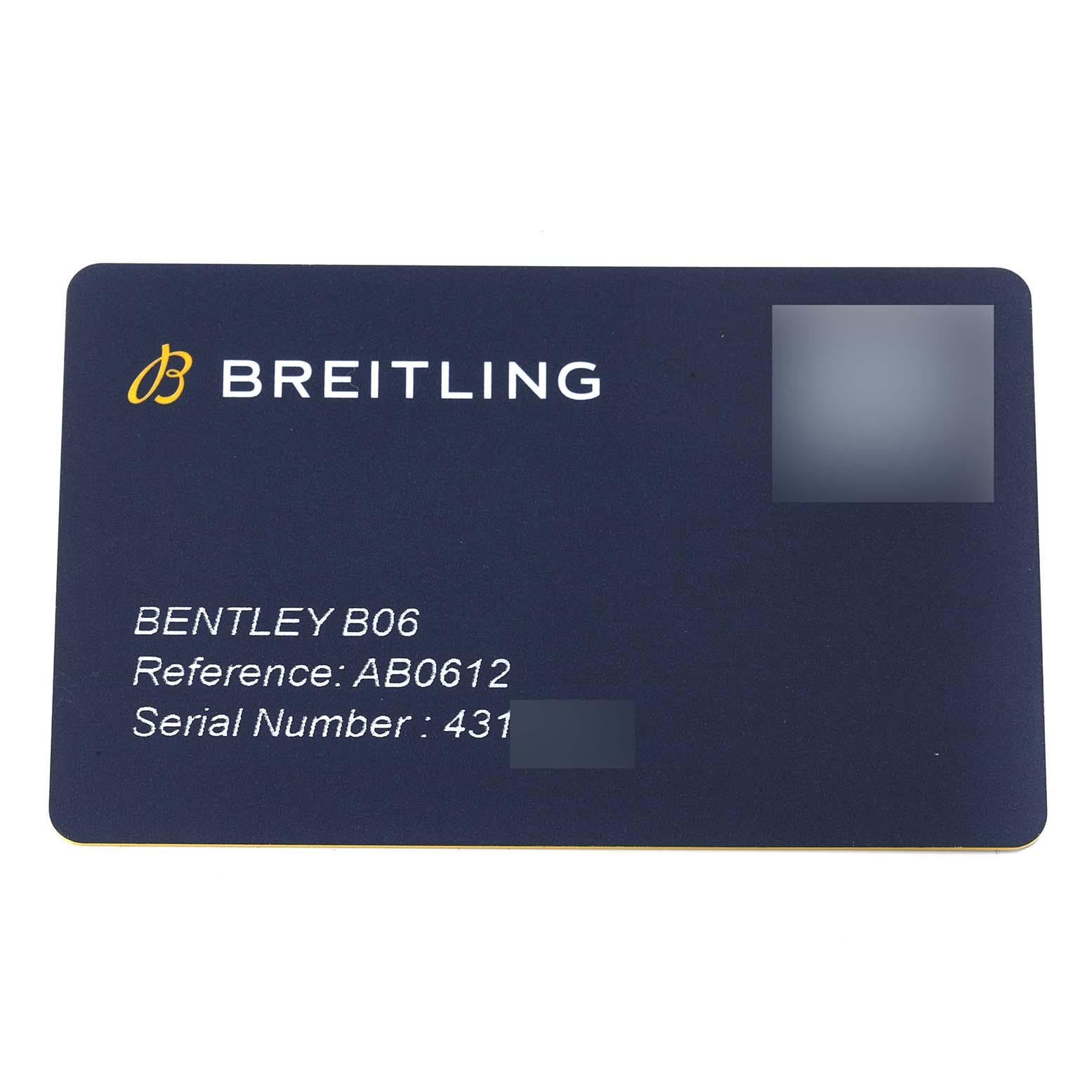 Breitling Bentley B06 Chronograph Stahl Herrenuhr AB0612 Box Card im Angebot 1