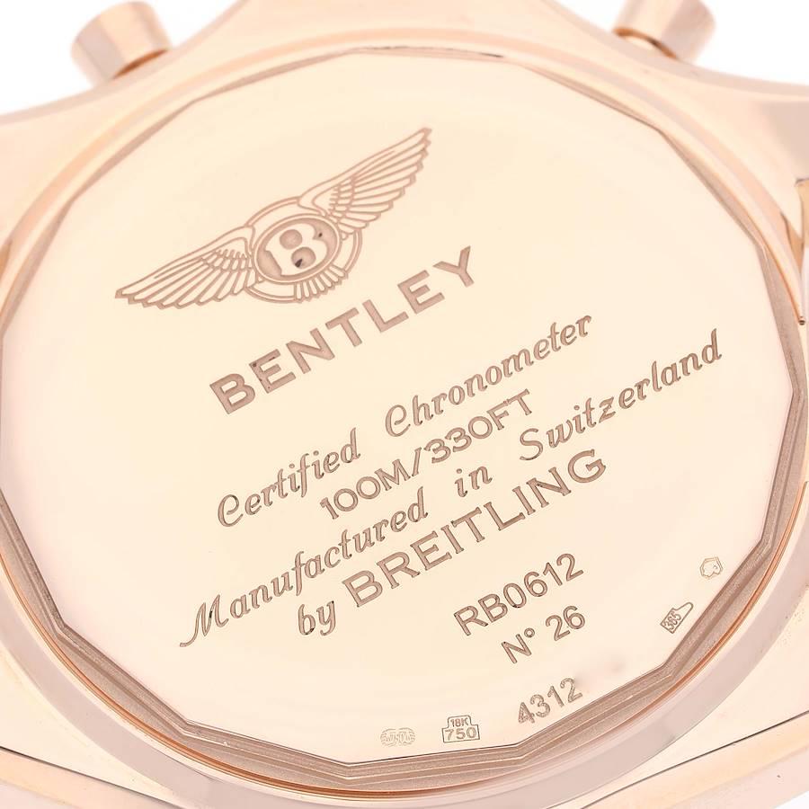 Men's Breitling Bentley B06 Rose Gold Black Dial Mens Watch RB0612
