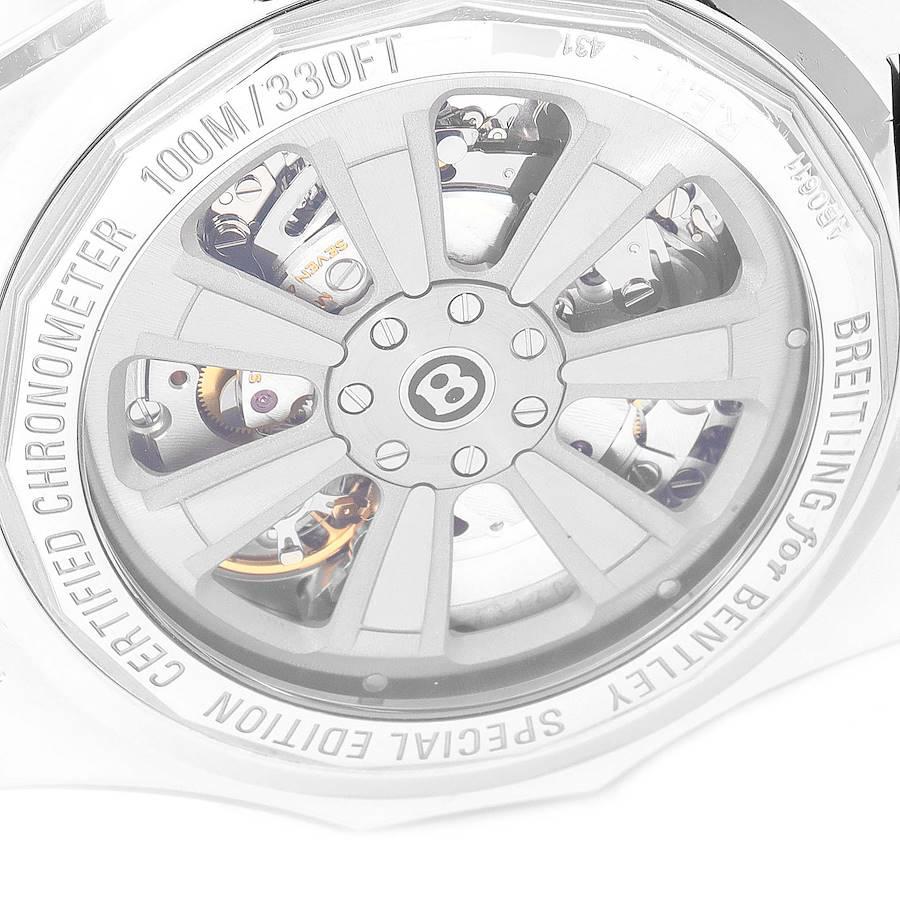 Breitling Bentley B06 Silver Dial Black Rubber Strap Watch AB0611 Box Card For Sale 2