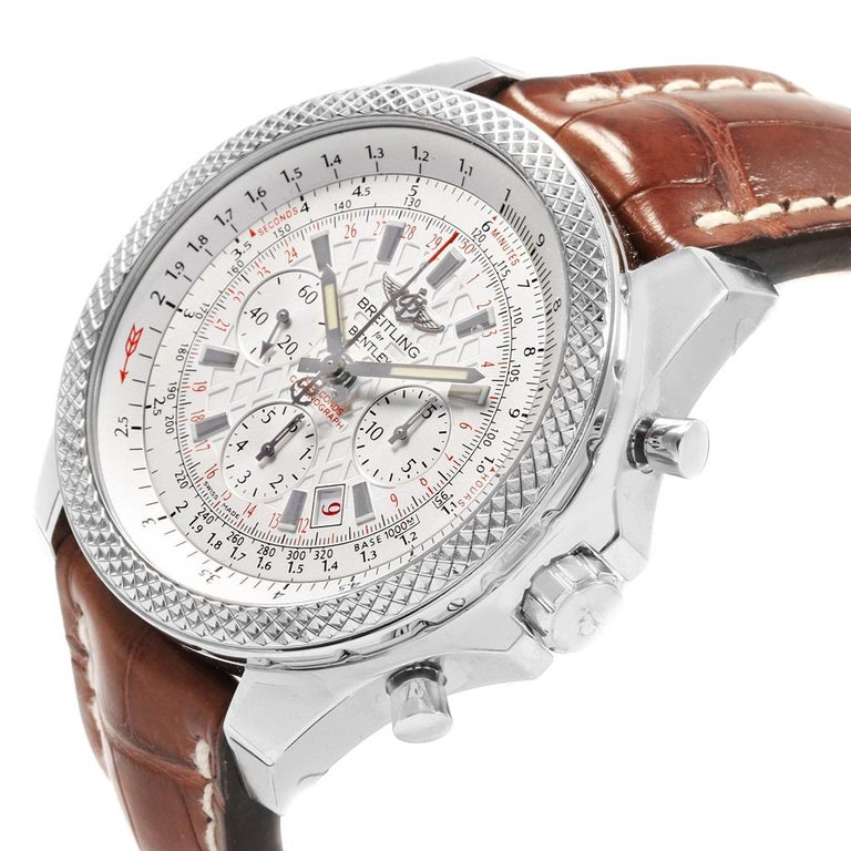 Breitling Bentley B06 Silver Dial Brown Strap Watch Ab0611