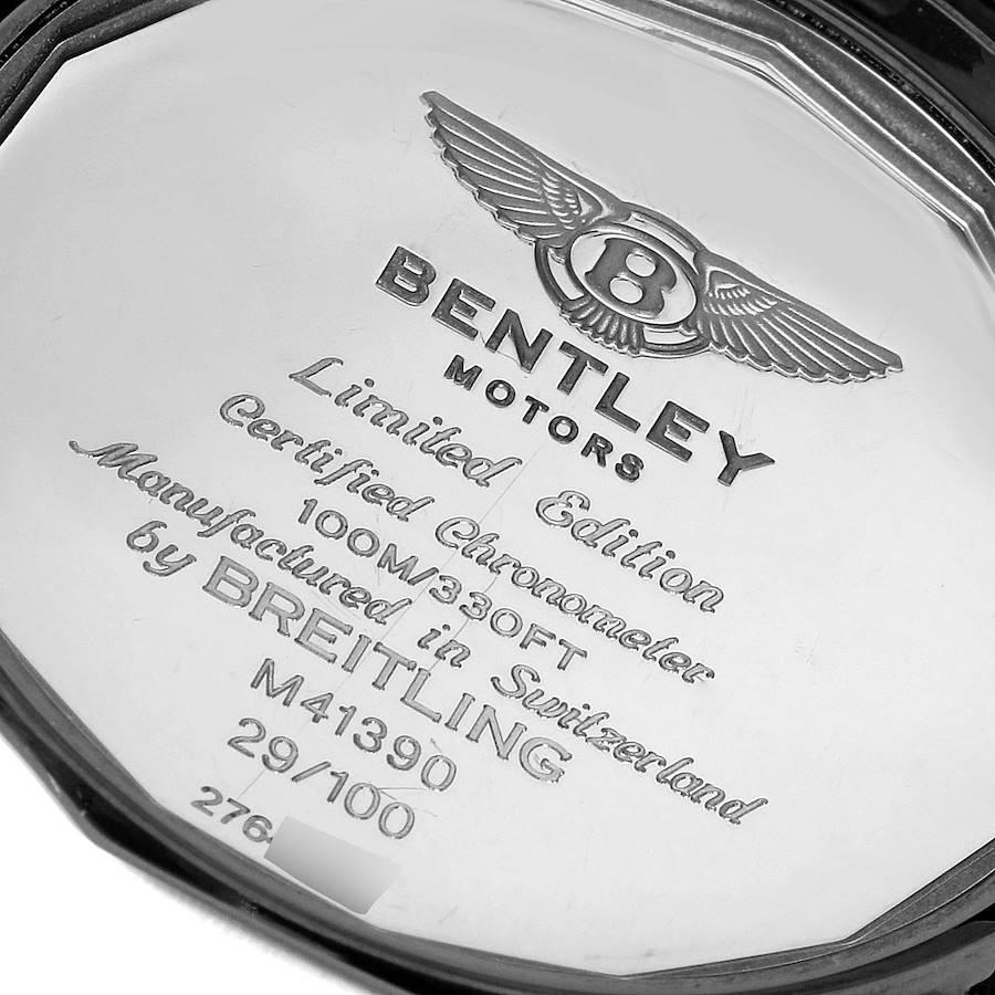 Breitling Bentley Barnato Black Dial Diamond Mens Watch M41390 Box Card In Excellent Condition For Sale In Atlanta, GA