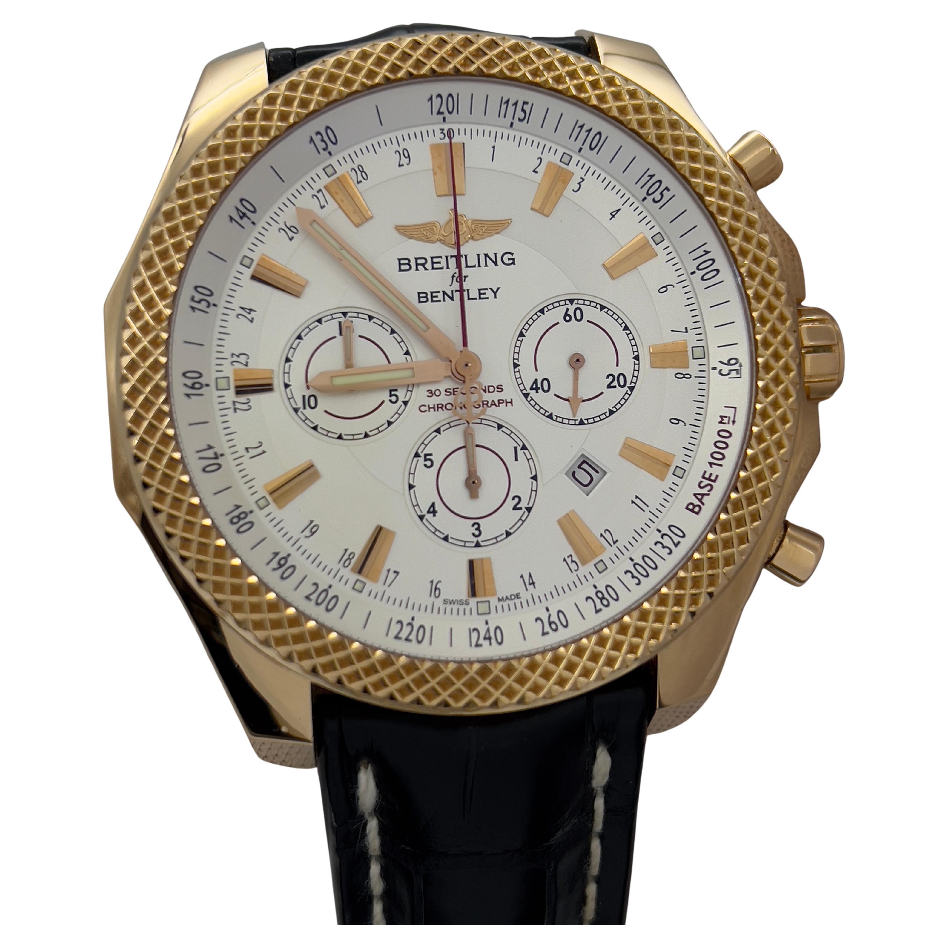 Breitling Bentley Barnato R25368 49 mm avec sangle en cuir et or rose 18 carats