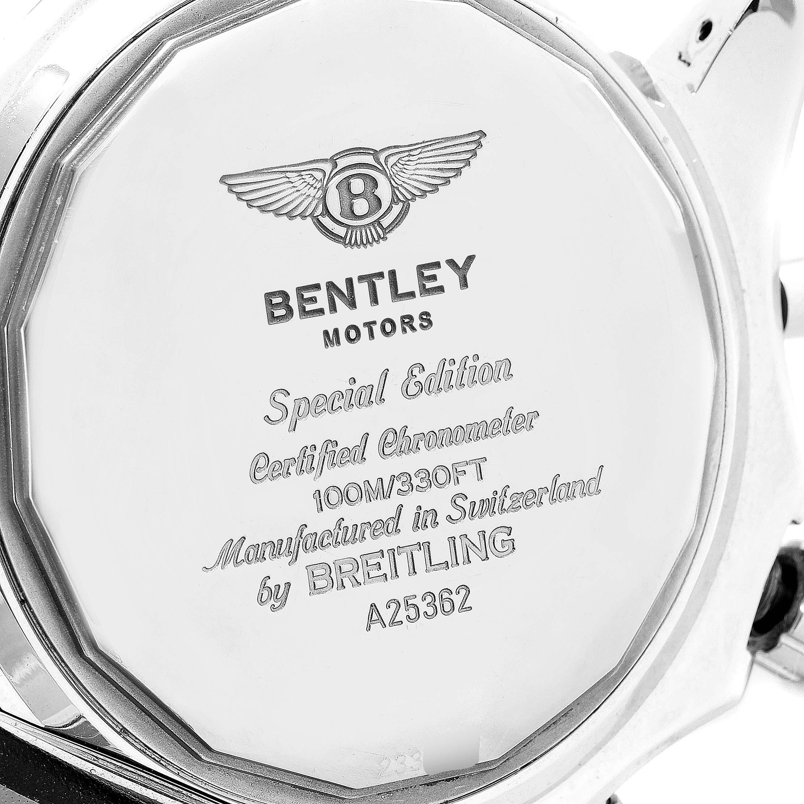 Breitling Bentley Black Dial Chronograph Steel Men's Watch A25362 1