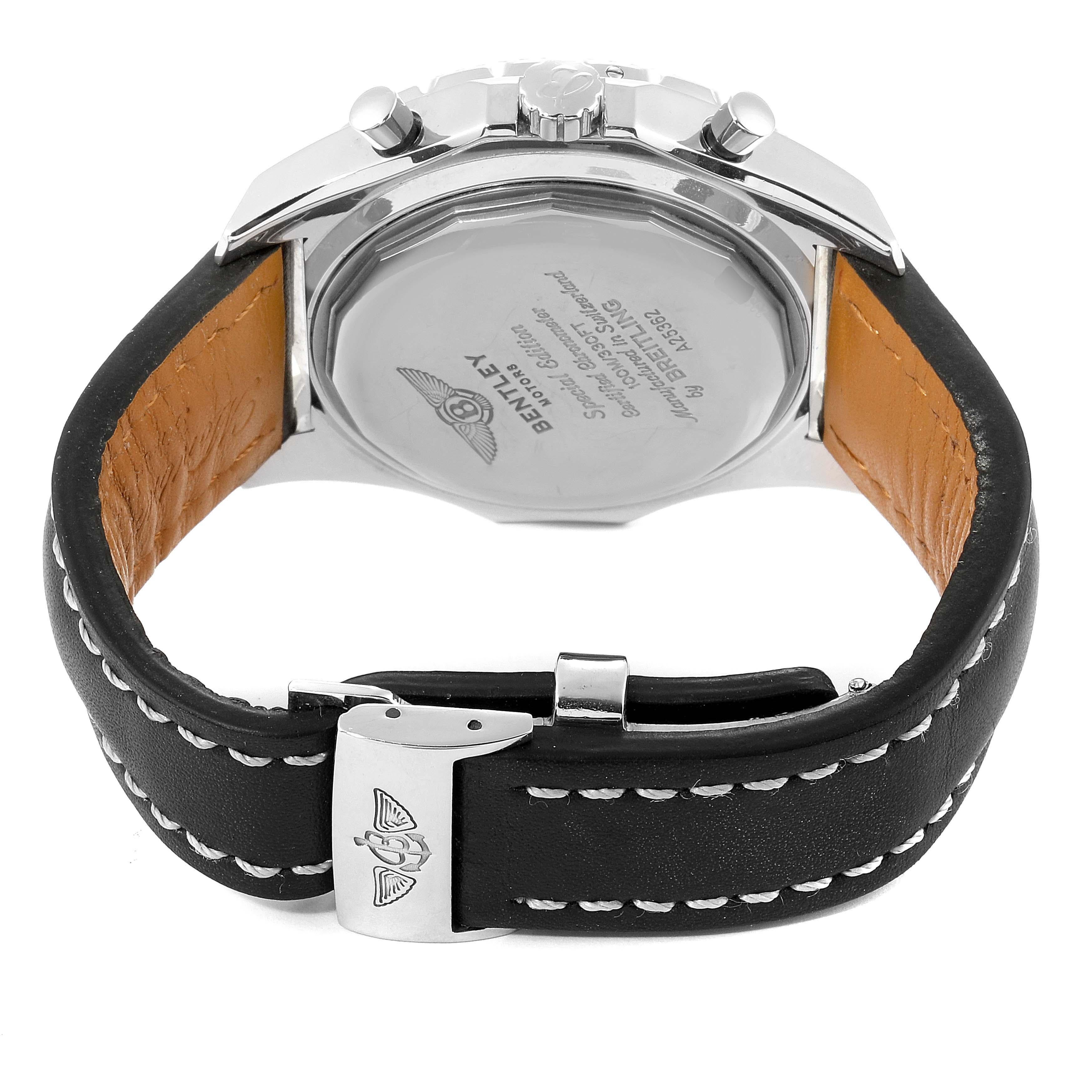Breitling Bentley Black Dial Chronograph Steel Men's Watch A25362 2