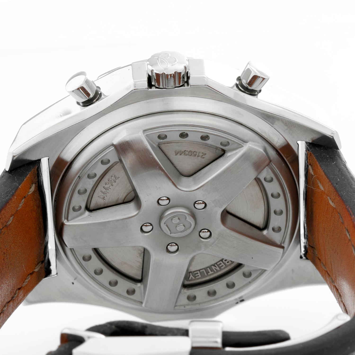 Breitling Bentley Chronograph Men's Steel Watch Black Dial A44362 1