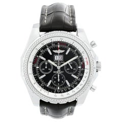 Breitling Bentley Chronograph Herrenuhr aus Stahl mit schwarzem Zifferblatt A44362