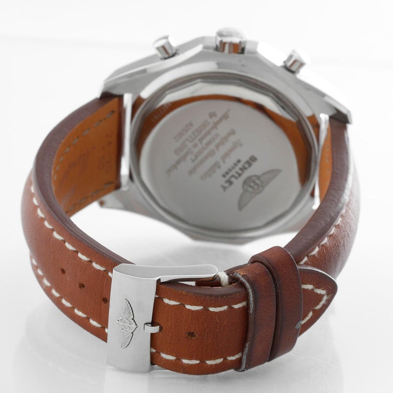 Breitling Bentley Chronograph Men's Steel Watch Black Dial at 1stDibs