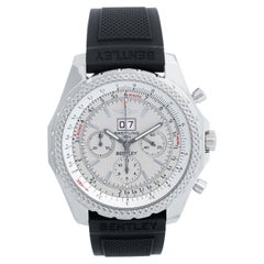 Breitling Bentley Chronograph Men's Steel Watch Silver Dial A44362