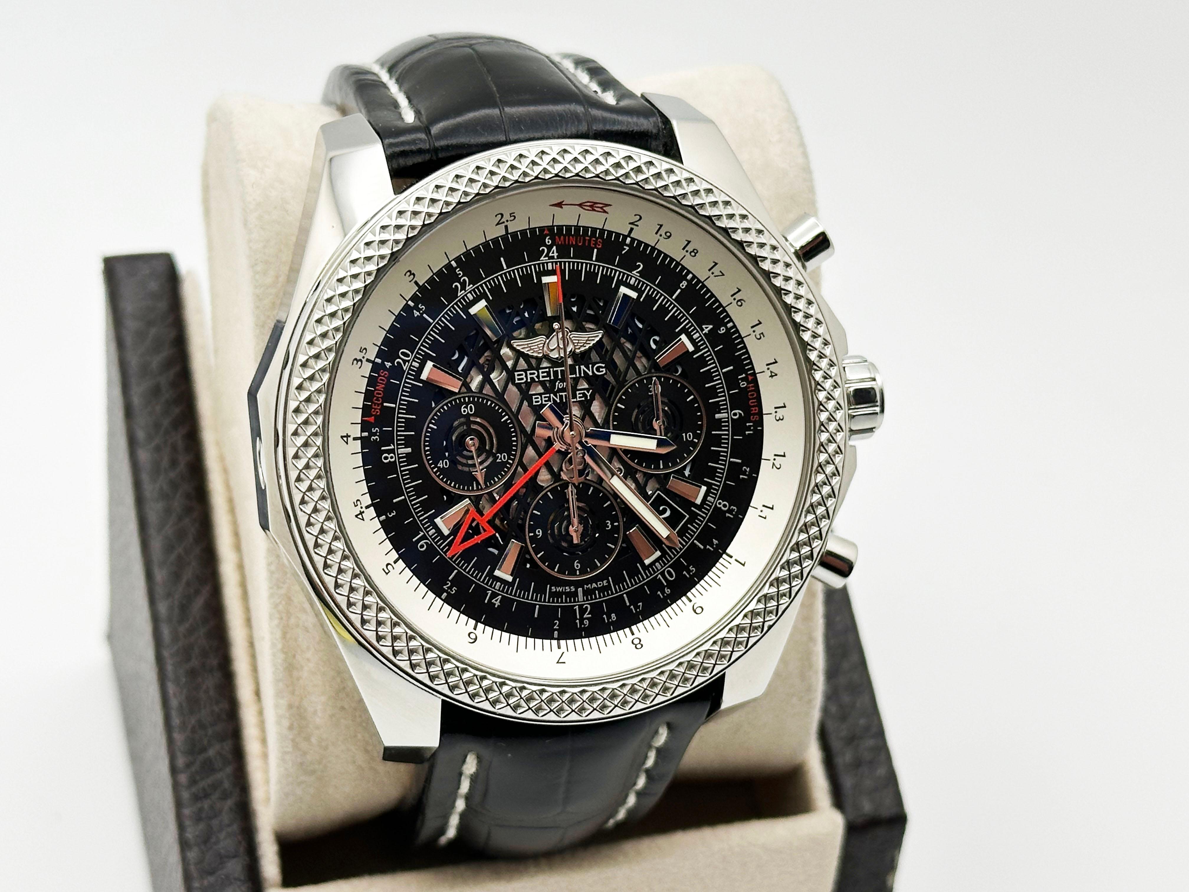 Breitling Bentleys GMT B04 AB0431 Cinturino in pelle in acciaio inossidabile 49mm In condizioni ottime in vendita a San Diego, CA