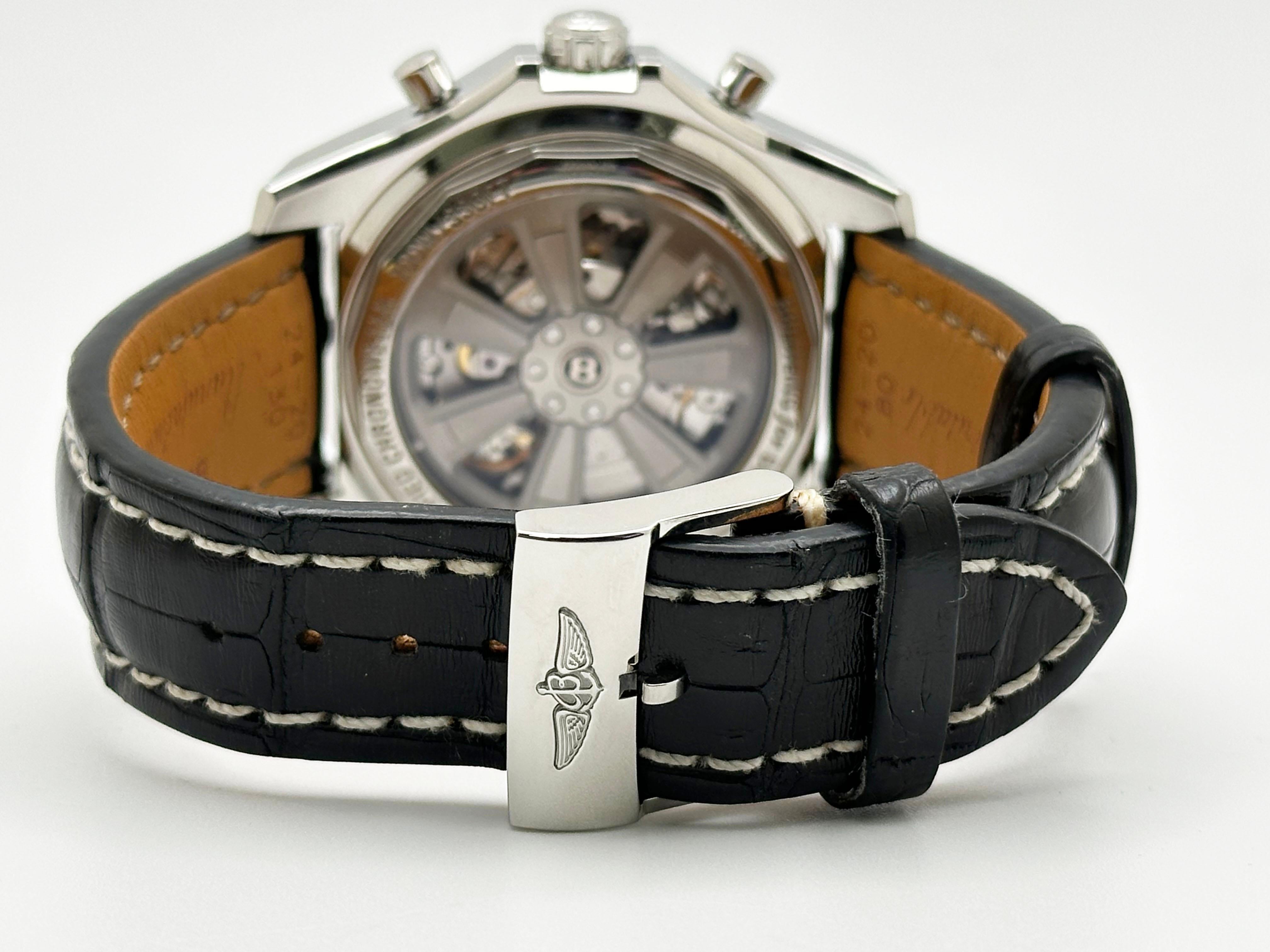 Breitling Bentleys GMT B04 AB0431 Cinturino in pelle in acciaio inossidabile 49mm in vendita 2