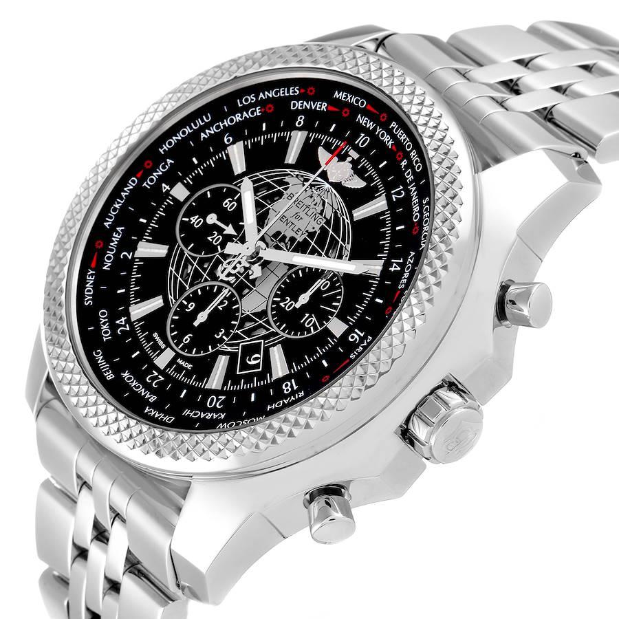 Herrenuhr aus Bugley GMT B05 Unitime mit schwarzem Zifferblatt AB0521 Box-Karte im Angebot 2