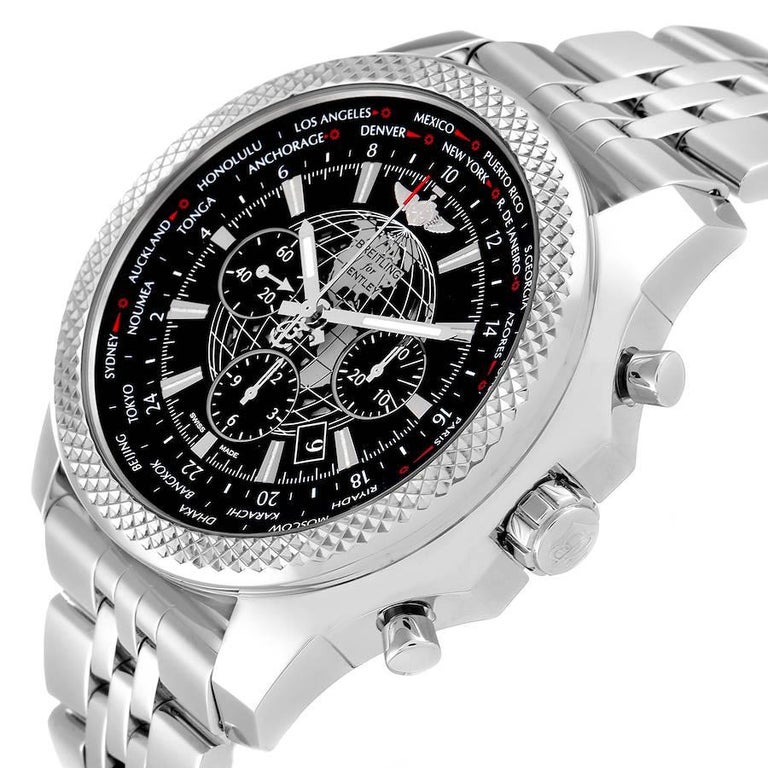Breitling Bentley GMT B05 Unitime Black Dial Mens Watch AB0521 Box Card For  Sale at 1stDibs