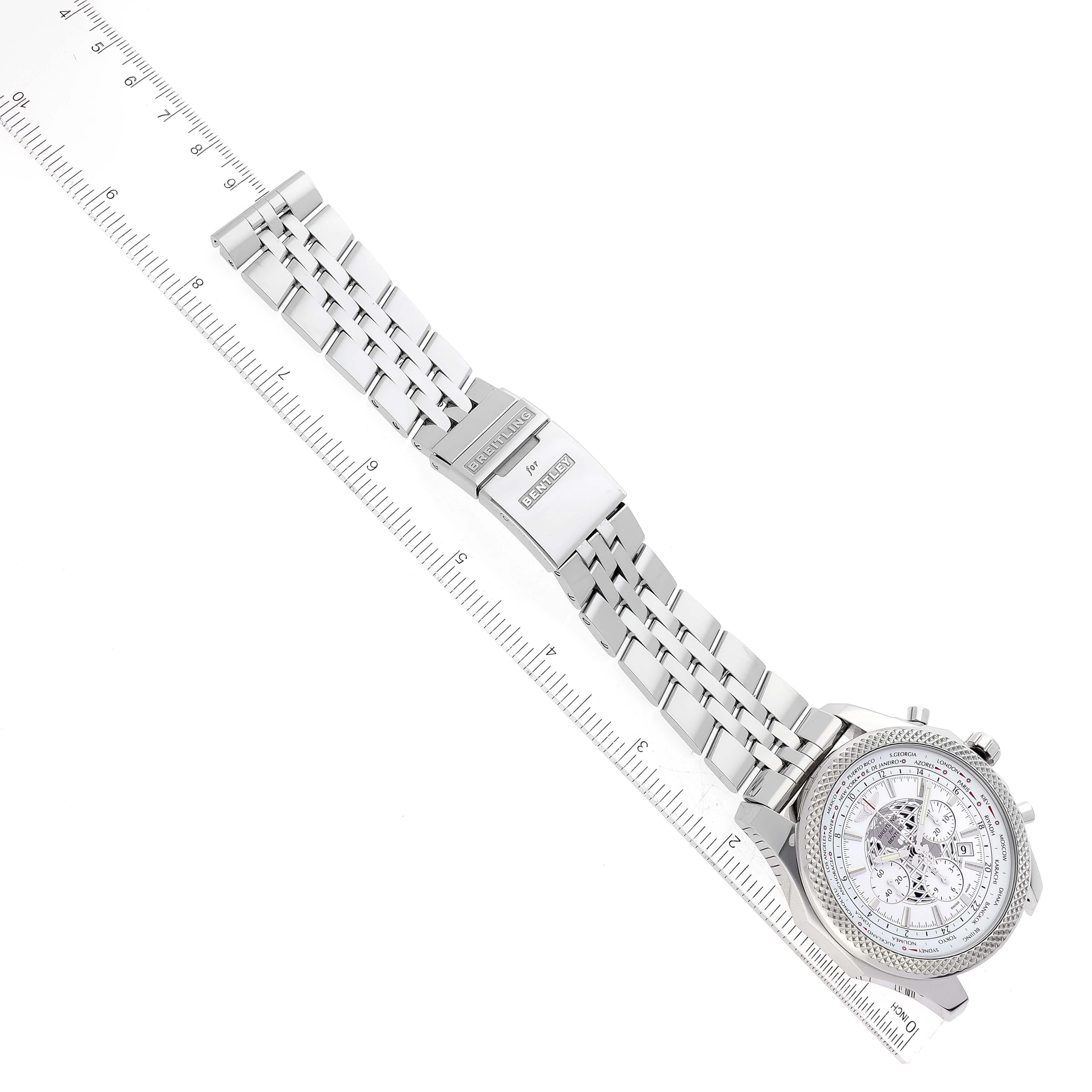 Breitling Bentley GMT B05 Unitime White Dial Steel Mens Watch AB0521 6