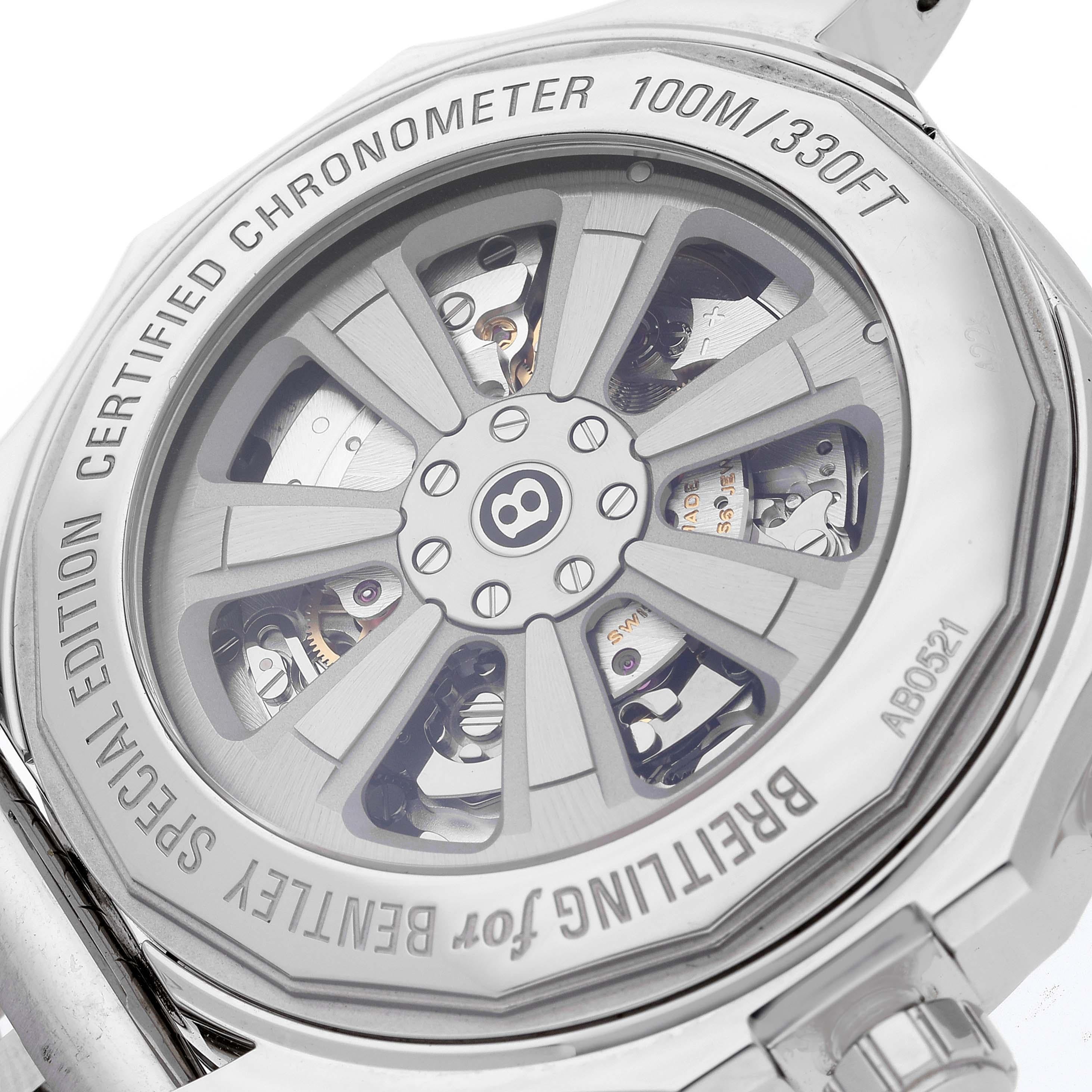 Breitling Bentley GMT B05 Unitime White Dial Steel Mens Watch AB0521 2