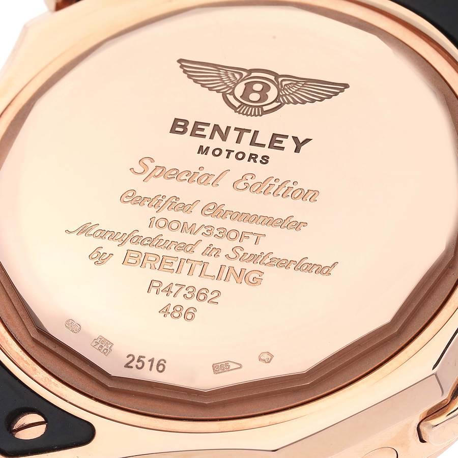 Breitling Bentley GMT Roségold Herrenuhr R47362 Box Kartenetui mit schwarzem Zifferblatt im Angebot 3