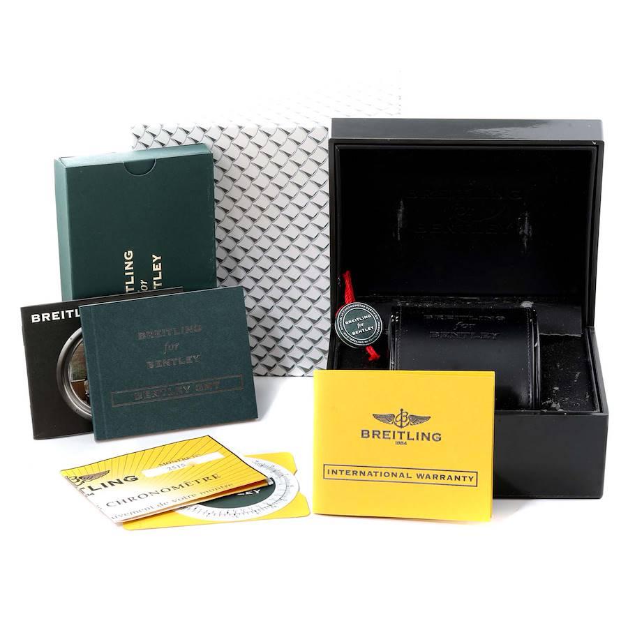 Breitling Bentley GMT Black Dial Steel Mens Watch A47362 Box Papers 2