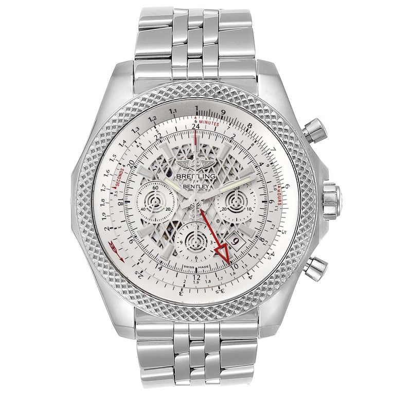 Breitling Bentley GMT Chronograph Silver Dial Watch AB0431 Box For Sale ...
