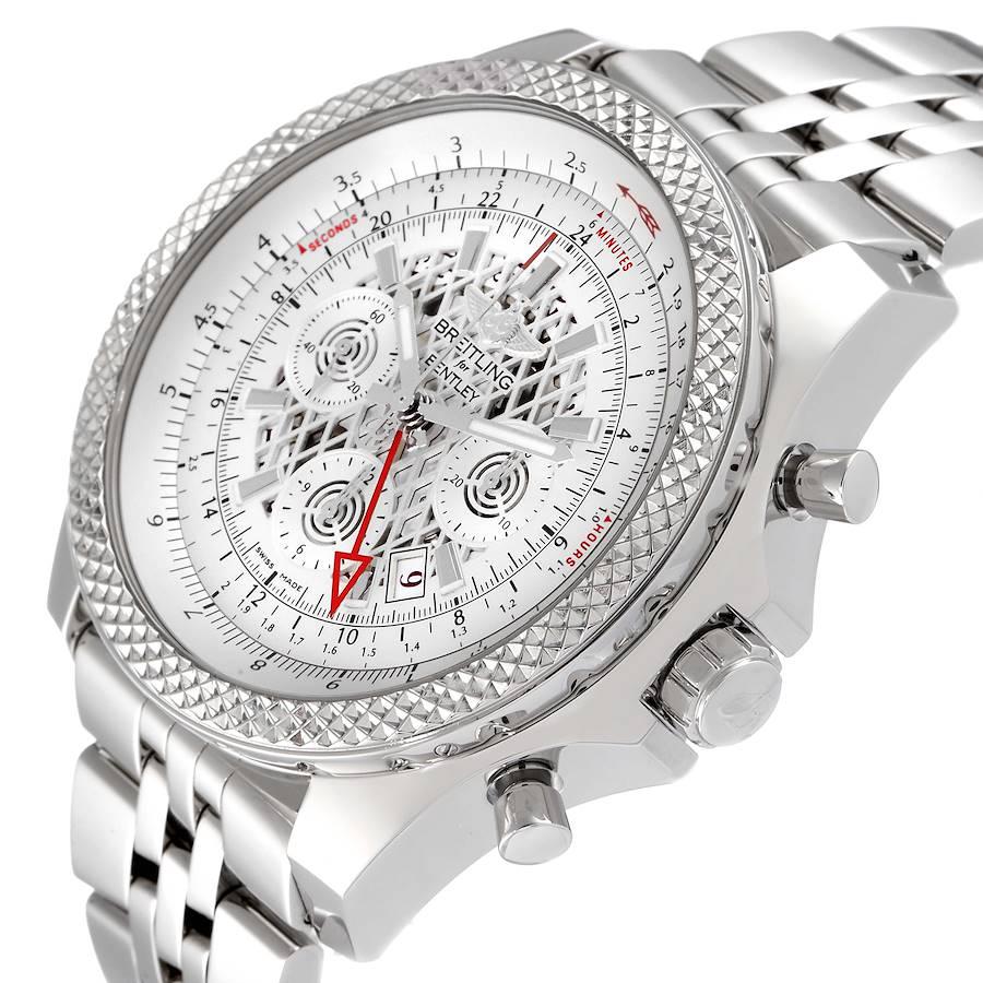 Uhr von Breitling Bentley GMT Chronograph mit silbernem Zifferblatt AB0431 Box Papiere im Angebot 1
