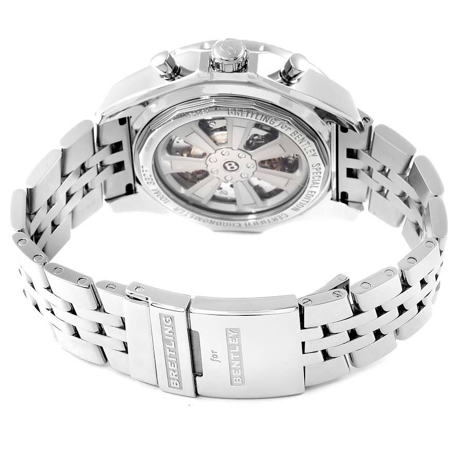 Uhr von Breitling Bentley GMT Chronograph mit silbernem Zifferblatt AB0431 Box Papiere im Angebot 4