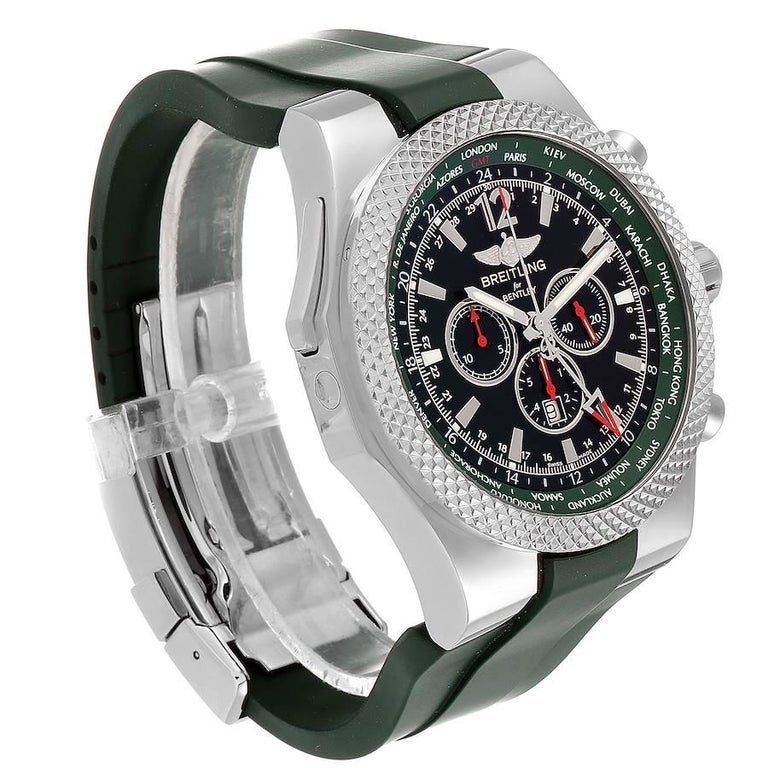 Breitling Bentley GMT Green Strap Limited Edition Watch A47362 Box