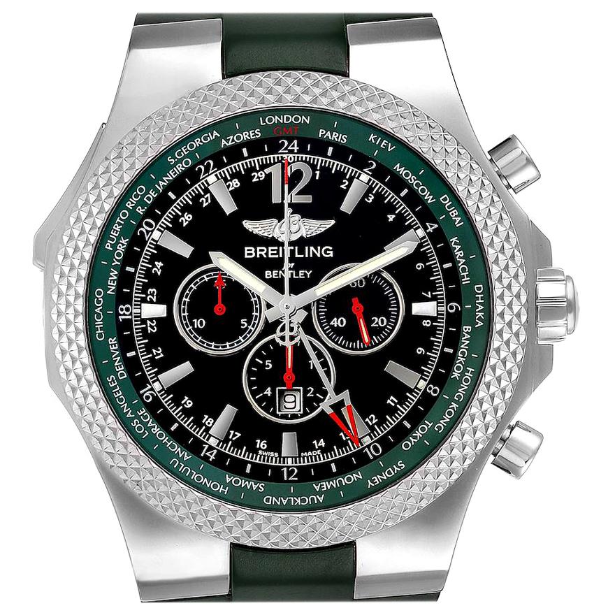 Breitling Bentley GMT Green Strap Limited Edition Watch A47362 Box Papers