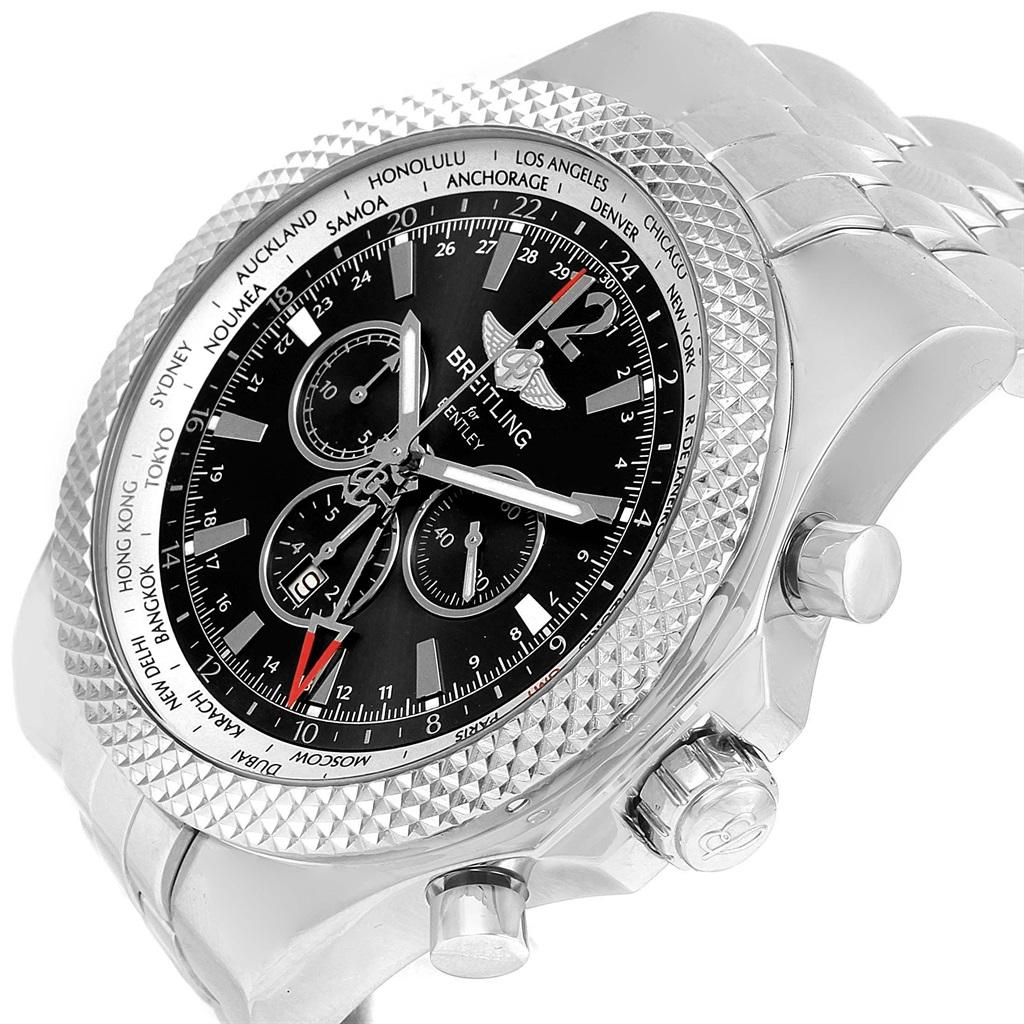 Breitling Bentley GMT Grey Dial Chronograph Steel Men's Watch A47362 3