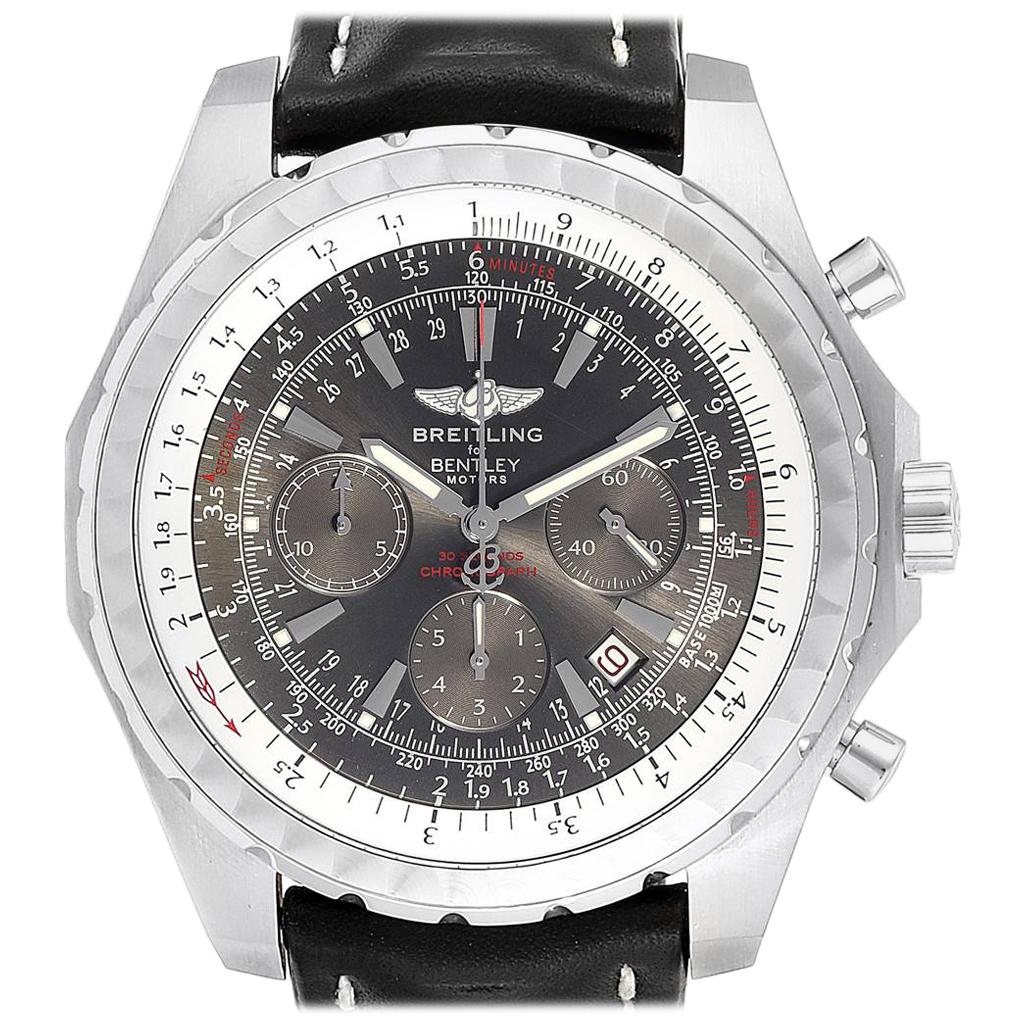 Breitling Bentley Grey Dial Chronograph Steel Men's Watch A25362