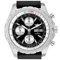 Breitling Bentley GT schwarzes Zifferblatt Kautschukband Stahl Herrenuhr A13363