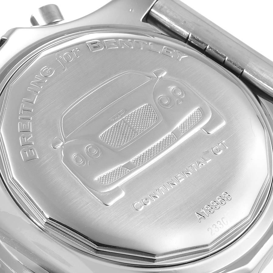 Men's Breitling Bentley GT Black Dial Steel Mens Watch A13363 Papers