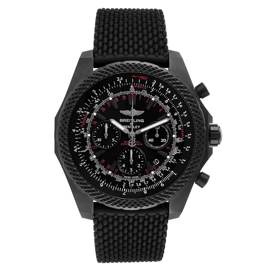 Breitling Bentley Light Body Midnight Carbon LE Mens Watch V25367 Papiers de la boîte. Mouvement automatique à remontage automatique, officiellement certifié chronomètre. Fonction chronographe. Boîtier en titane revêtu de PVD noir de 49,0 mm de