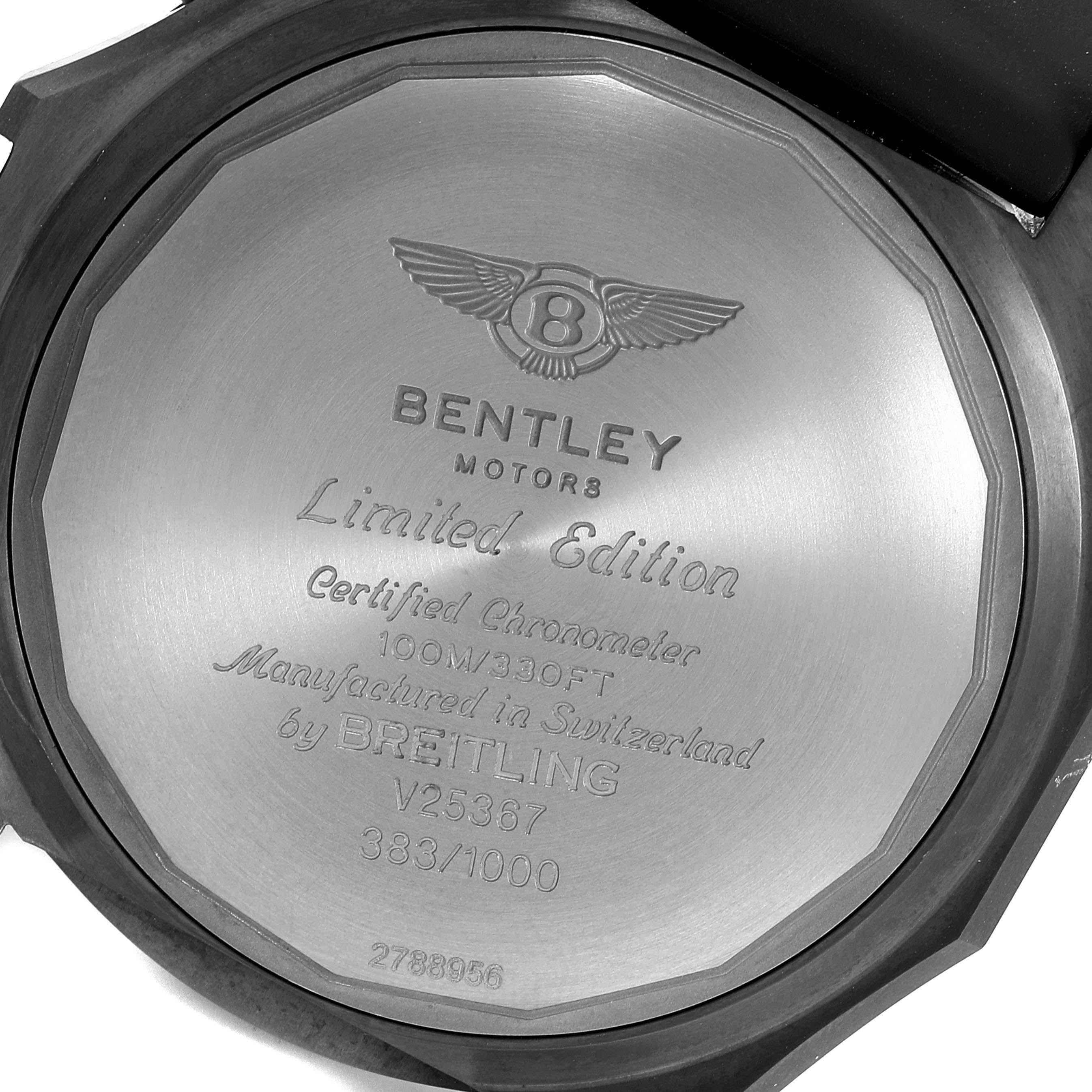 Men's Breitling Bentley Light Body Midnight Carbon Rubber Strap LE Watch V25367 For Sale