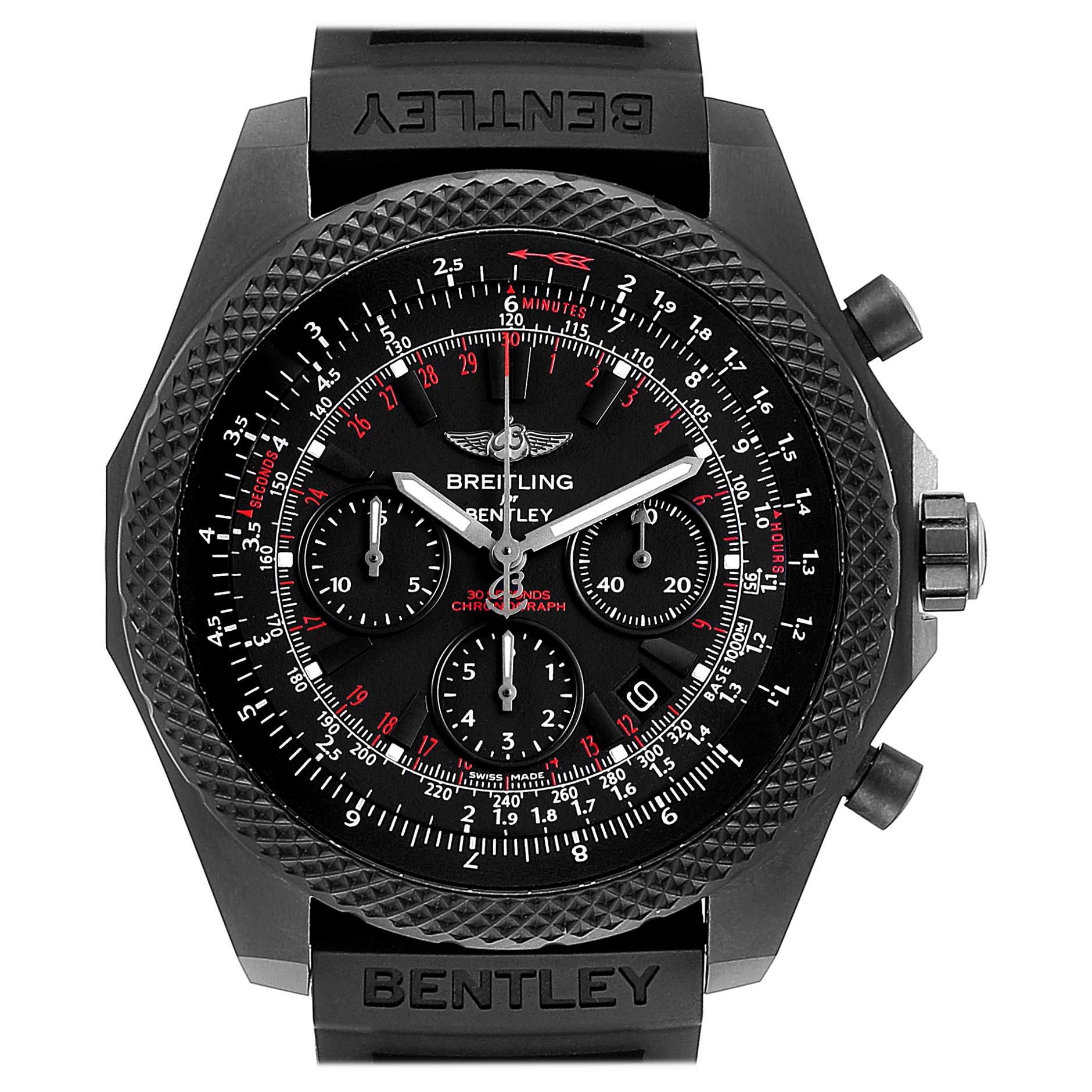 Breitling Bentley Light Body Midnight Carbon Rubber Strap LE Watch V25367 For Sale