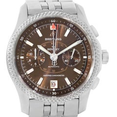 Breitling Bentley Mark VI Cadran brun Montre pour hommes en acier et platine P26362