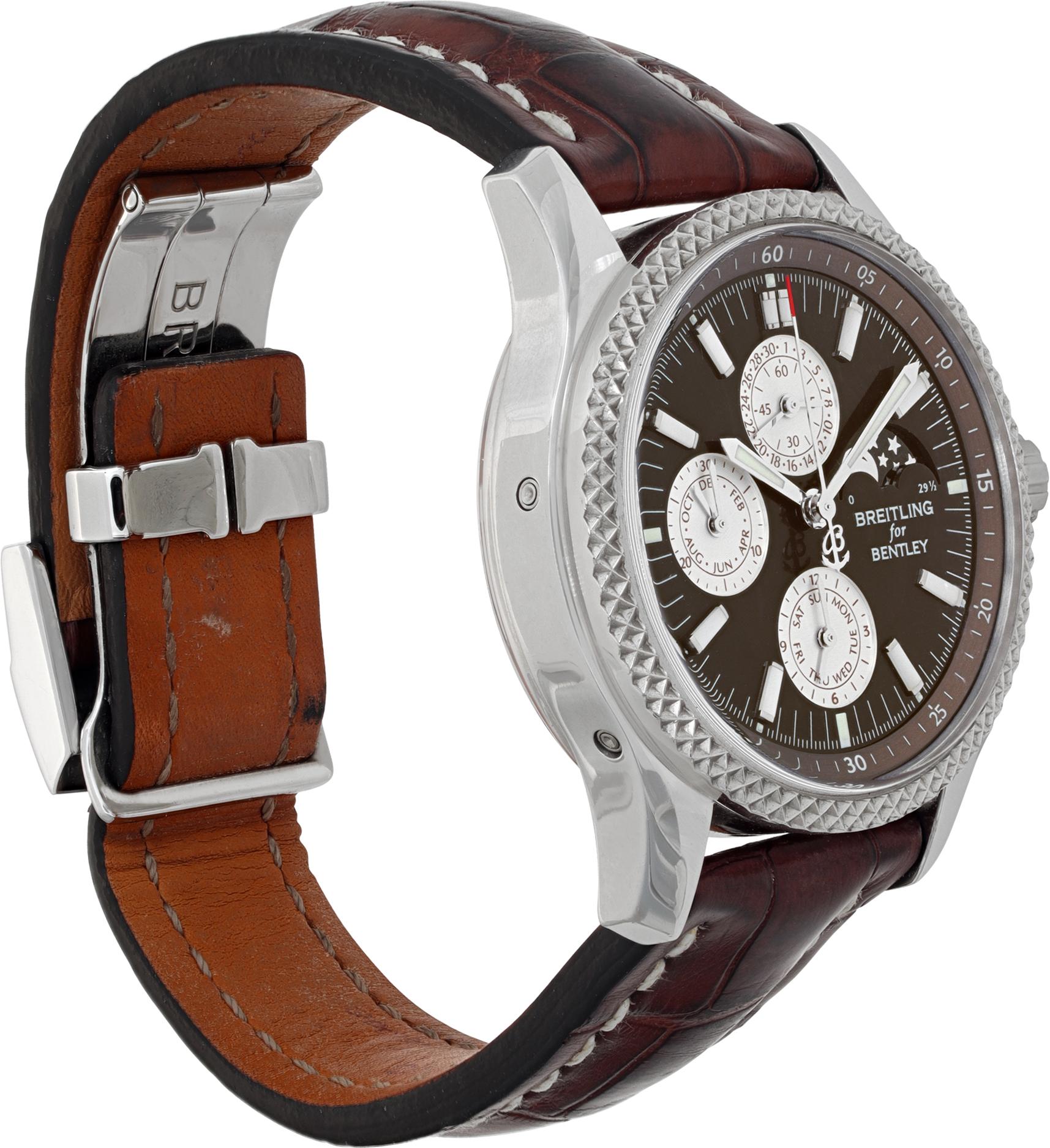 Breitling Bentley Mark VI Chronograph Steel Wristwatch Ref P1936212/Q540 In Excellent Condition For Sale In Surfside, FL