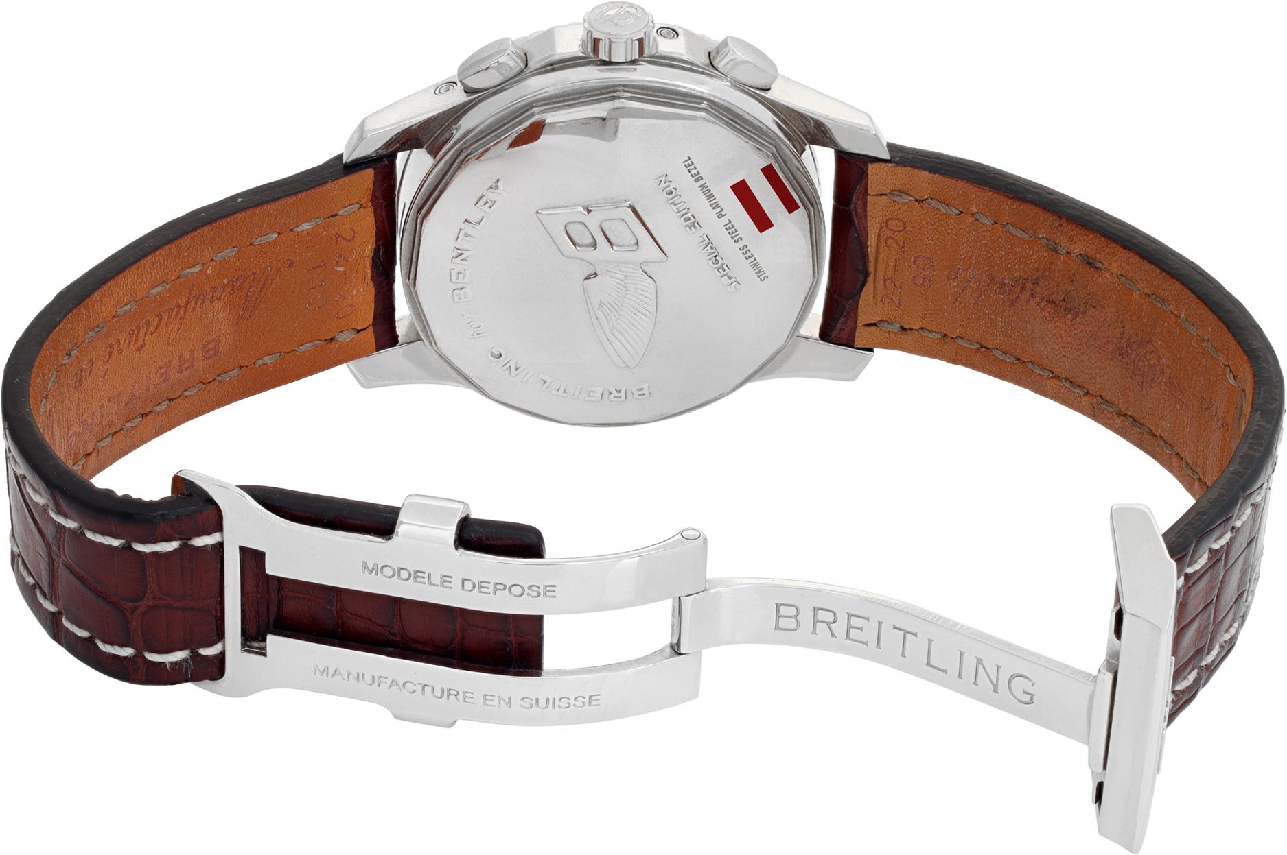 Men's Breitling Bentley Mark VI Chronograph Steel Wristwatch Ref P1936212/Q540 For Sale