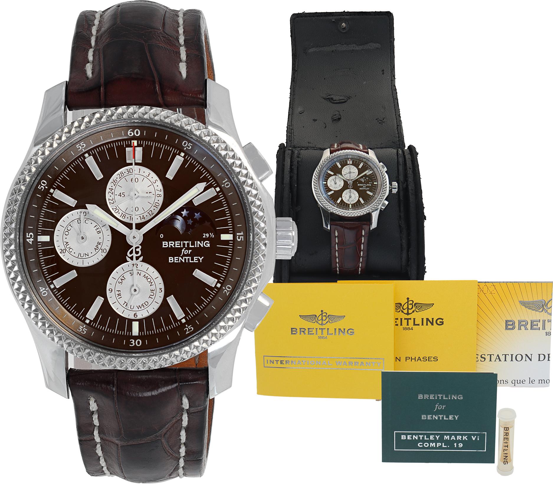 Breitling Bentley Mark VI Chronograph Steel Wristwatch Ref P1936212/Q540 For Sale 4