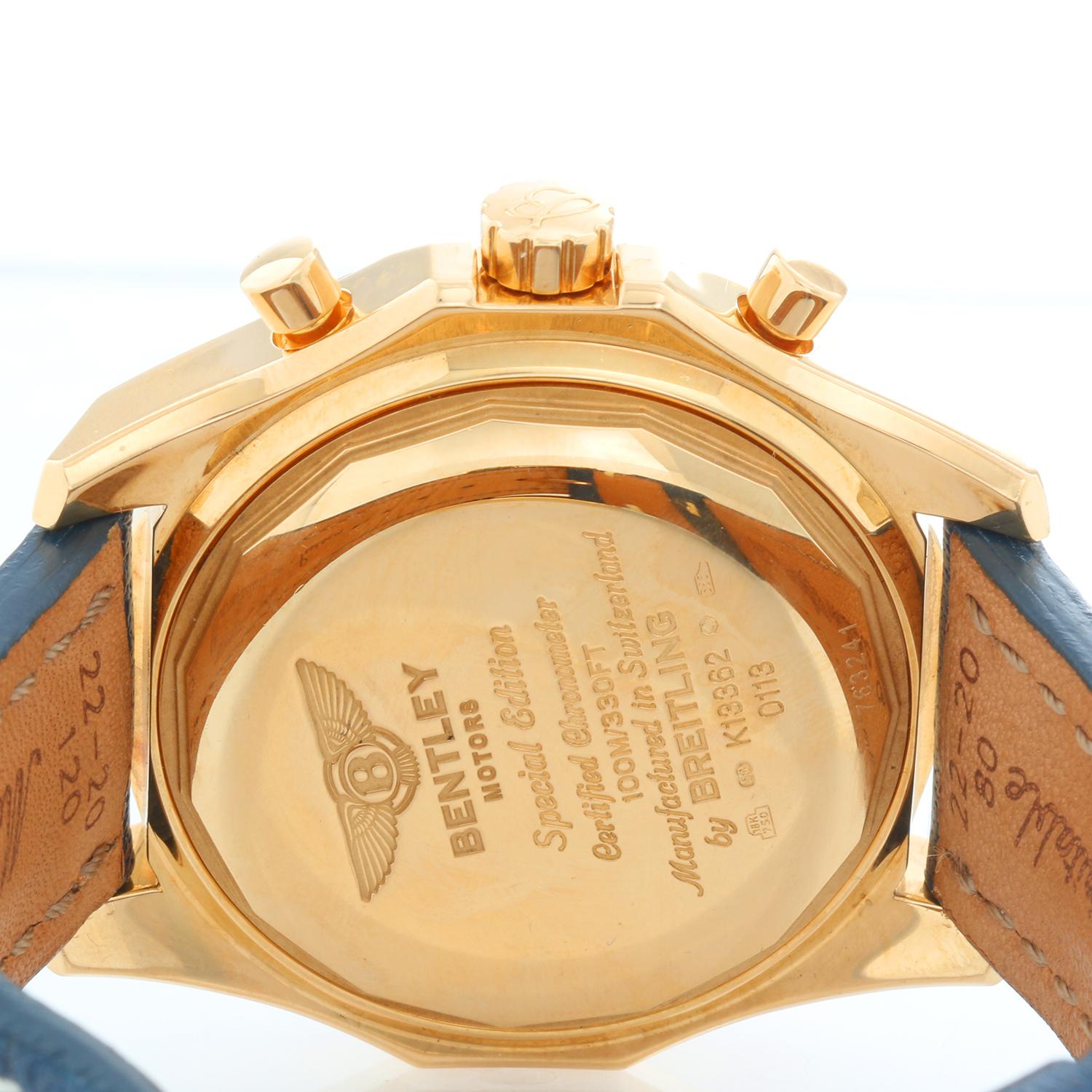 Breitling Bentley Men's 18 Karat Yellow Gold Chronograph Watch K1336212 1