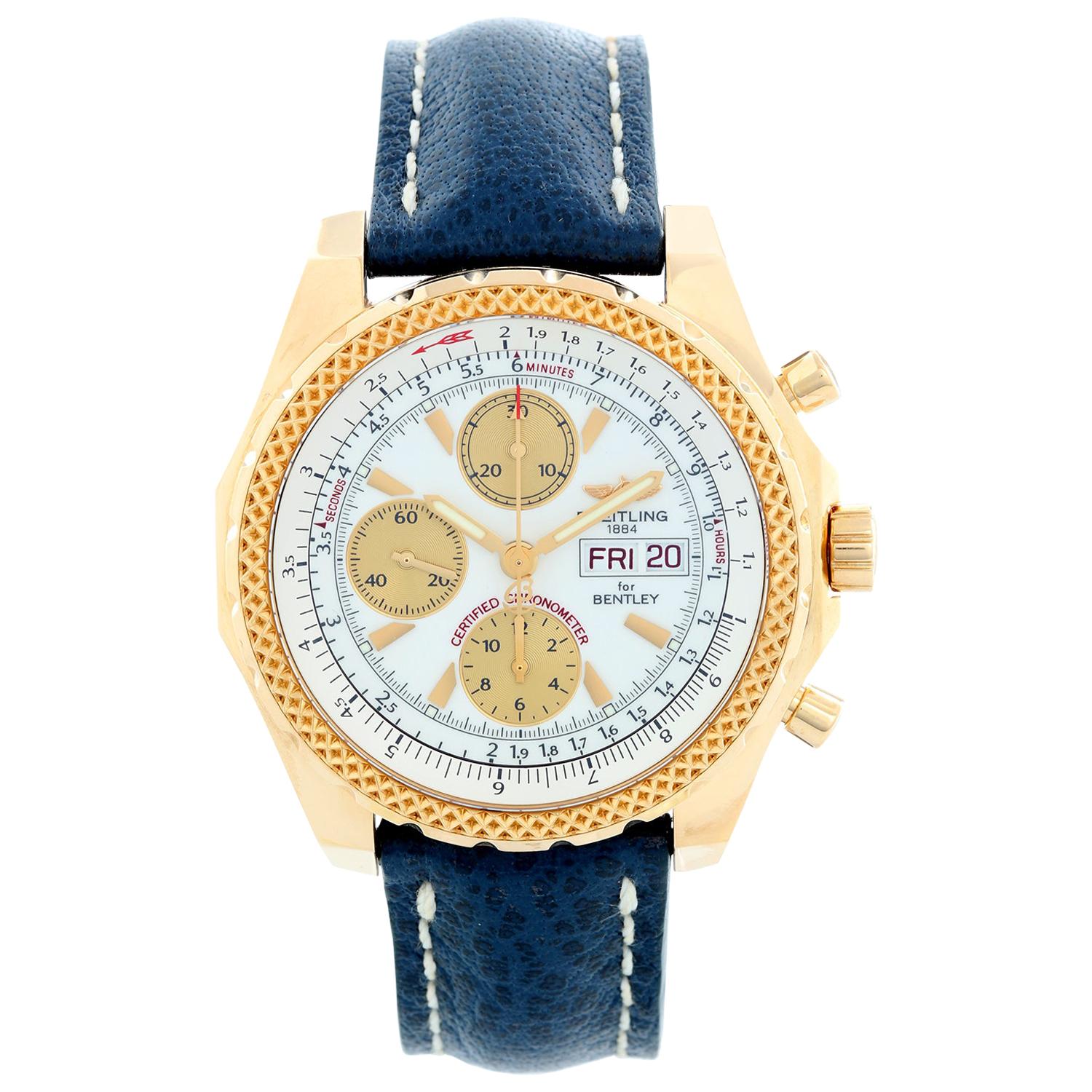 Breitling Bentley Men's 18 Karat Yellow Gold Chronograph Watch K1336212