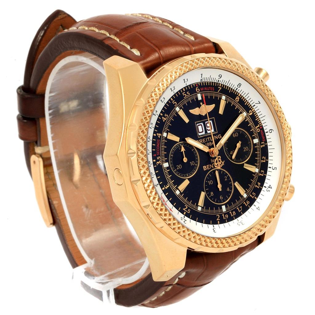Breitling Bentley Motors 6.75 Yellow Gold Chronograph Men's Watch K44362 In Excellent Condition For Sale In Atlanta, GA