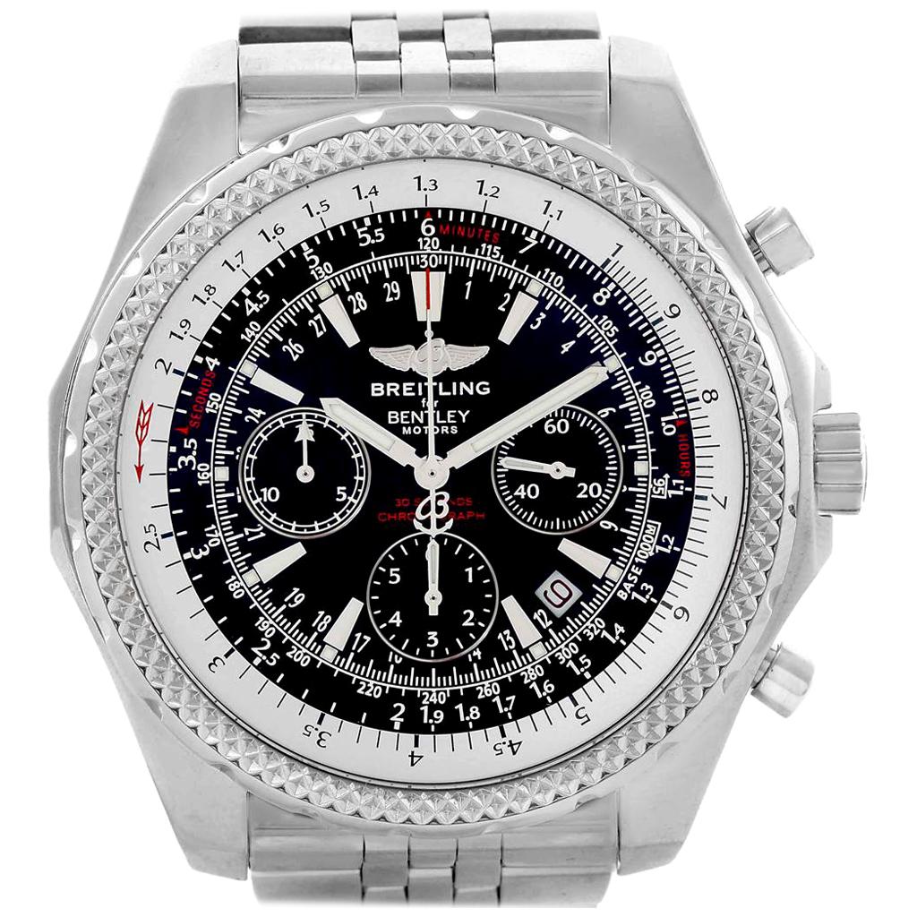 Breitling Bentley Motors Black Dial Chronograph Men's Watch A25362 For Sale  at 1stDibs | breitling bentley motors special edition a25362