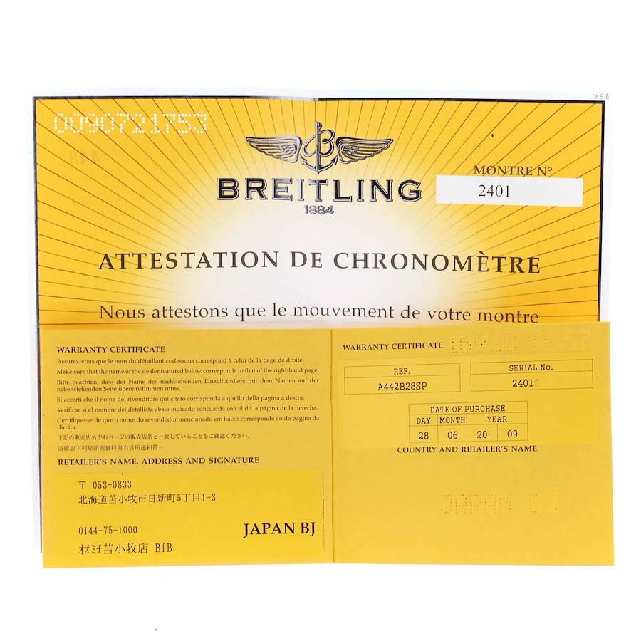 Breitling Bentley Motors Black Dial Chronograph Mens Watch A44362 Papers For Sale 6