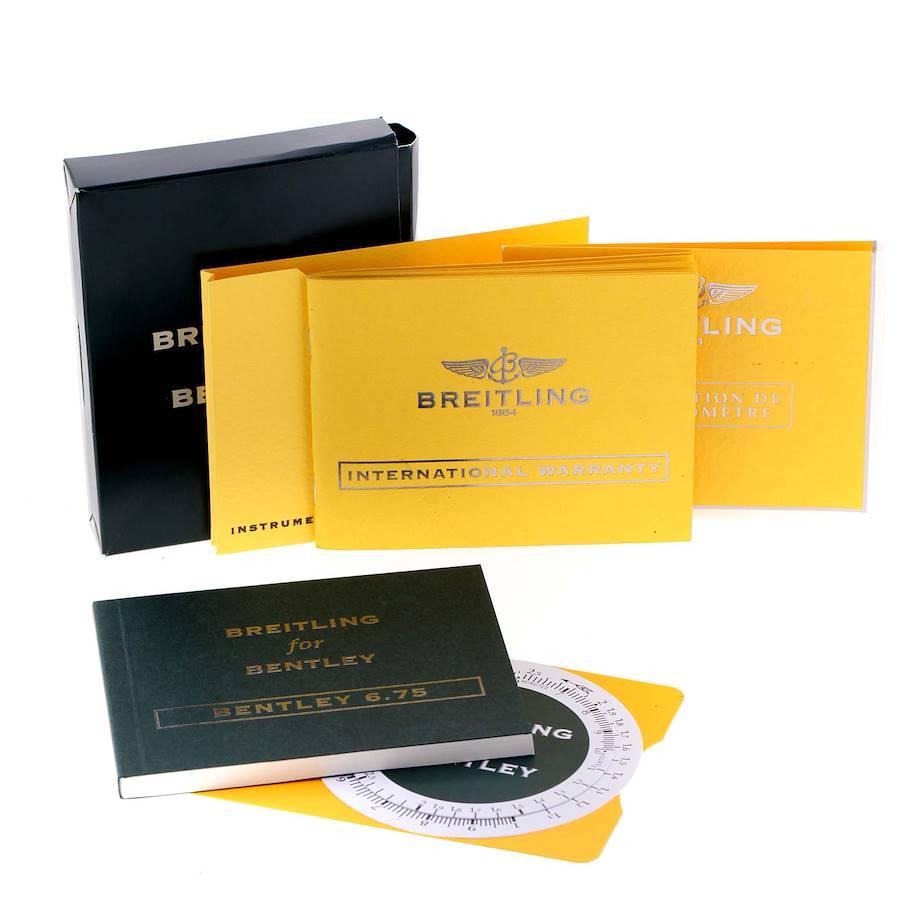 Breitling Bentley Motors Black Dial Chronograph Mens Watch A44362 Papers For Sale 7